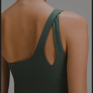 Lululemon Asymmetrical ribbed sports tank top in (green/camo)